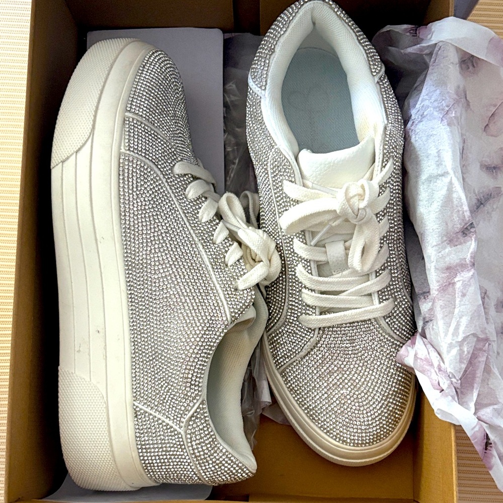 Jessica Simpson Sparkling White Sneakers
